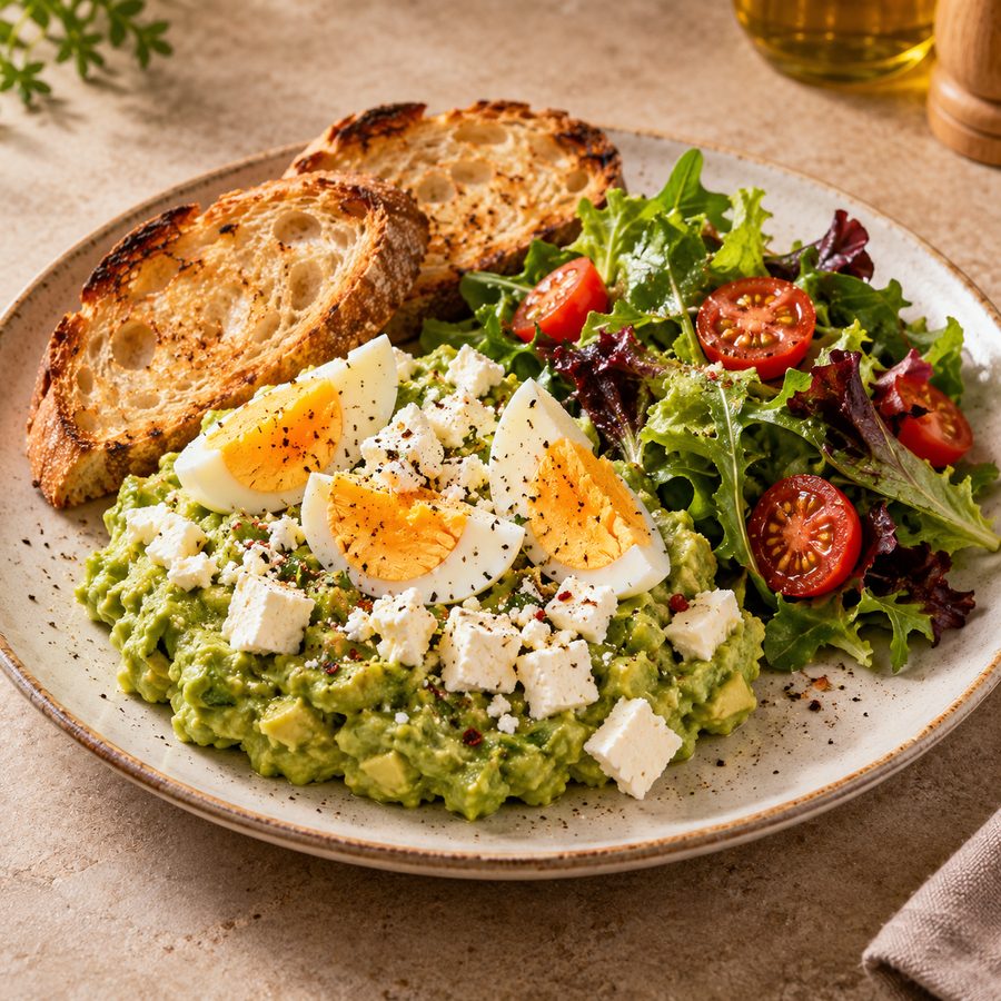 Guacamole cu ou fiert